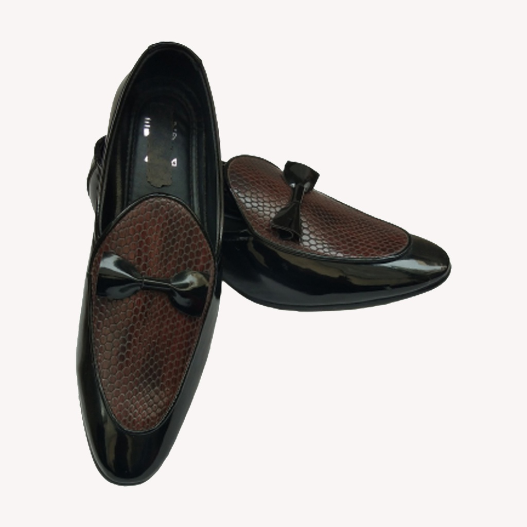 MEN'S CASUAL LOAFER MIRROR SHINE BLACK/BROWN