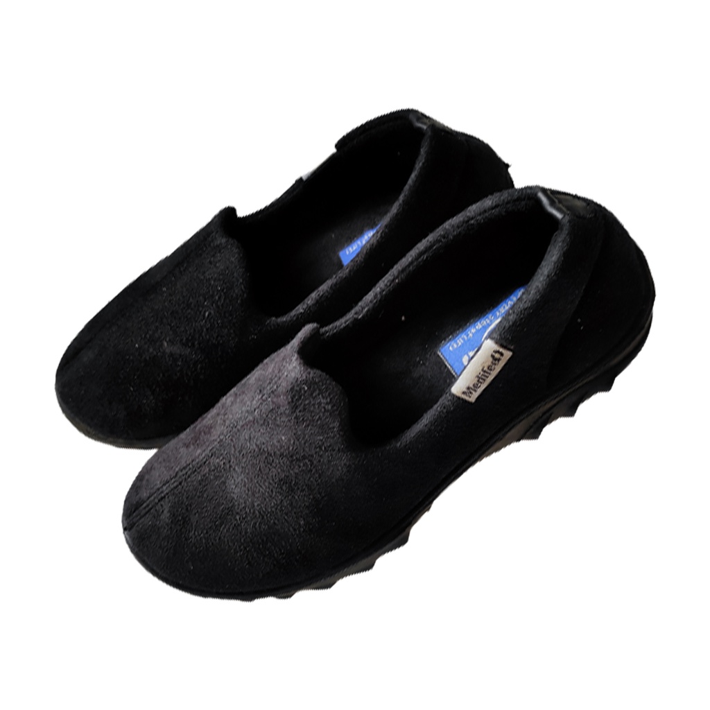 MEDIFEET 174 MEN'S CANWAS CASUAL SLIP ON SHOE BLACK