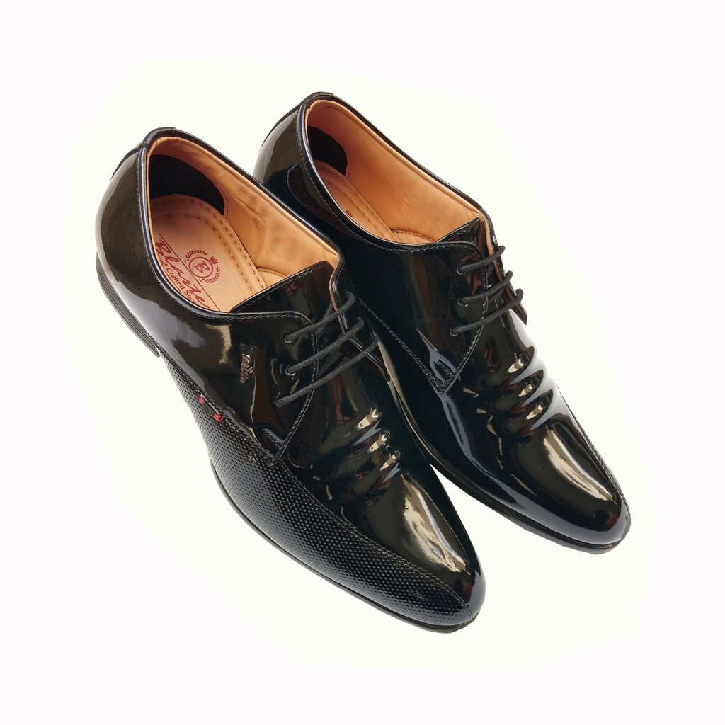 TRY IT MEN'S FORMAL MIRROR SHINE SHOE BLACK