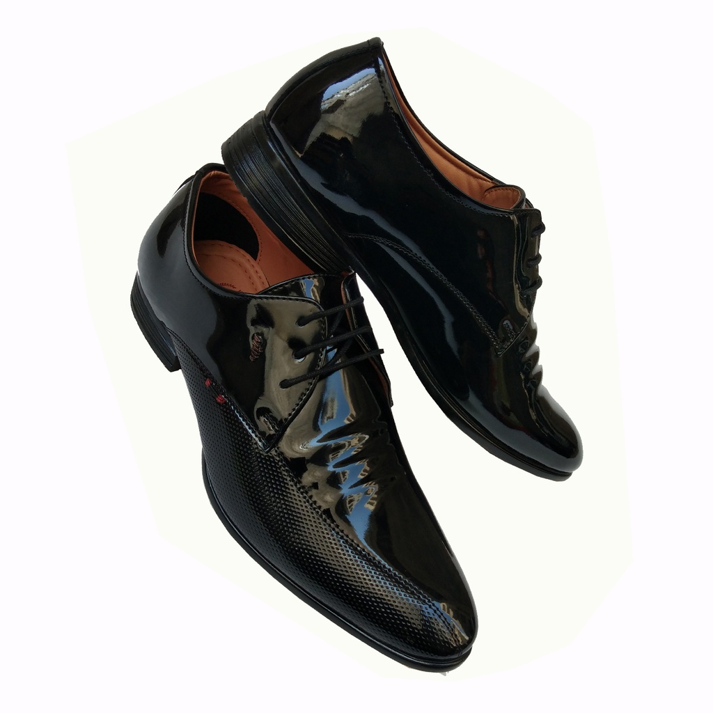 TRY IT MEN'S FORMAL MIRROR SHINE SHOE BLACK