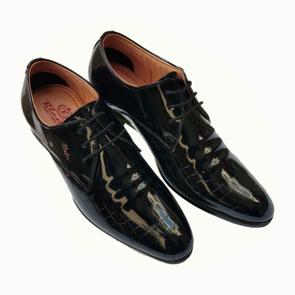 TRY IT MEN'S FORMAL MIRROR SHINE SHOE BLACK