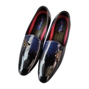 TRYIT MEN'S CASUAL MIRROR SHINE LOAFER  BLUE