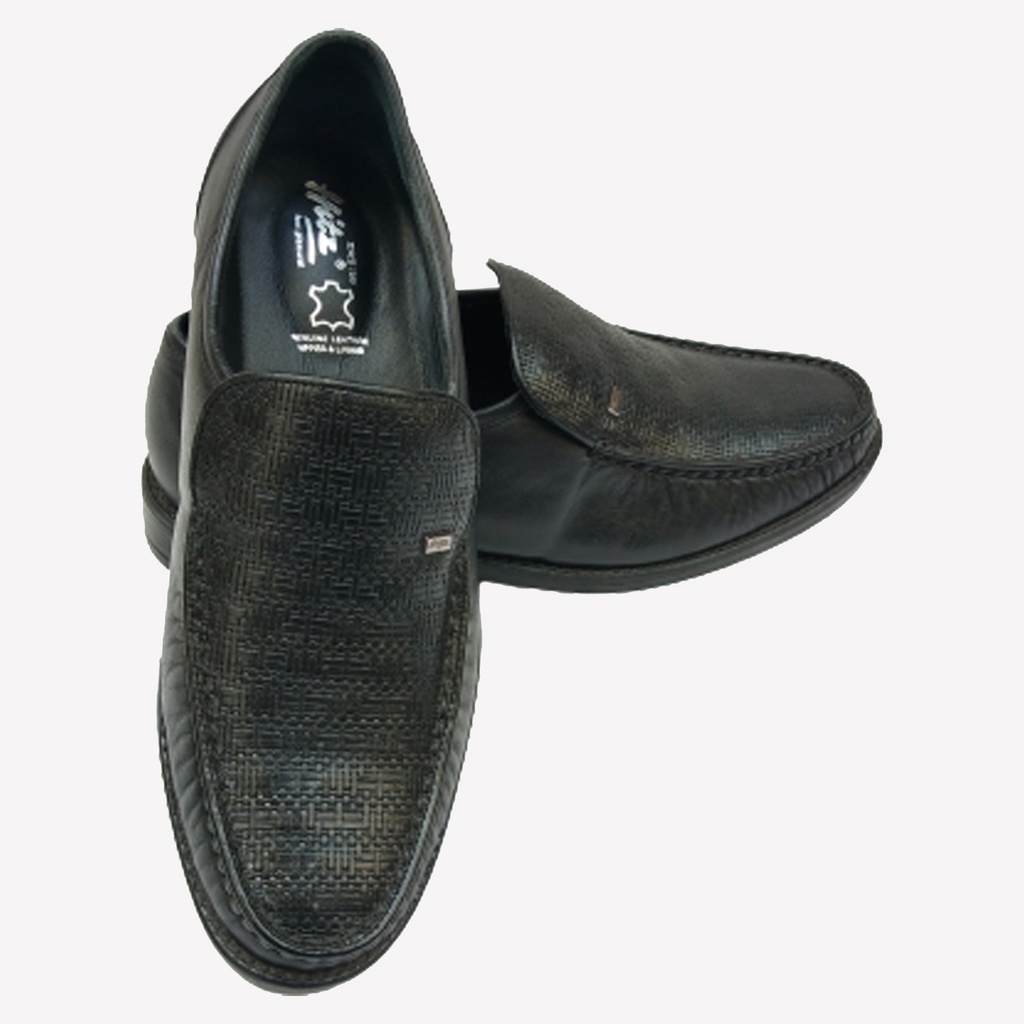 HITZ MEN'S LEATHER SHOE BLACK