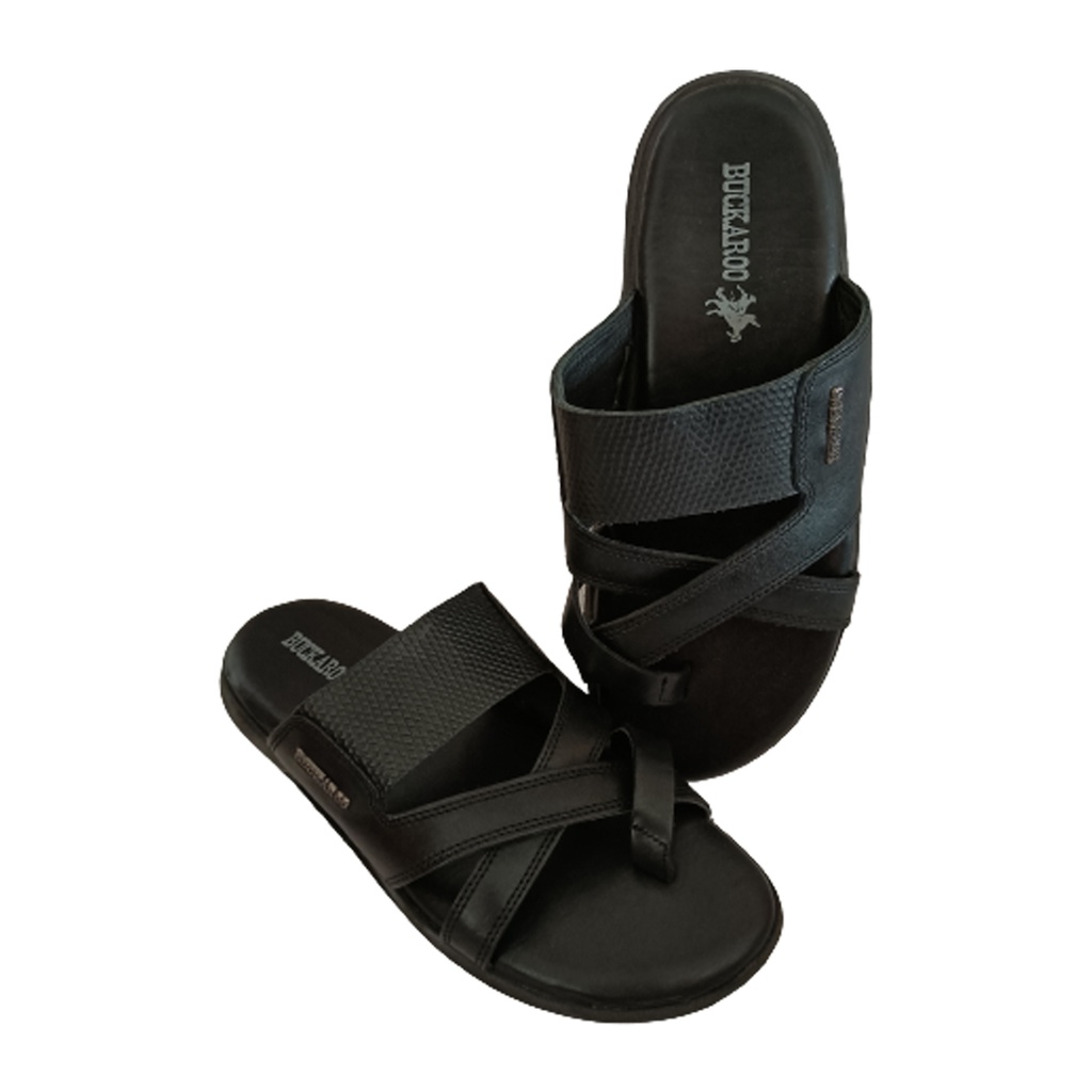 BUCKAROO MEN'S CASUAL CHAPPAL BLACK