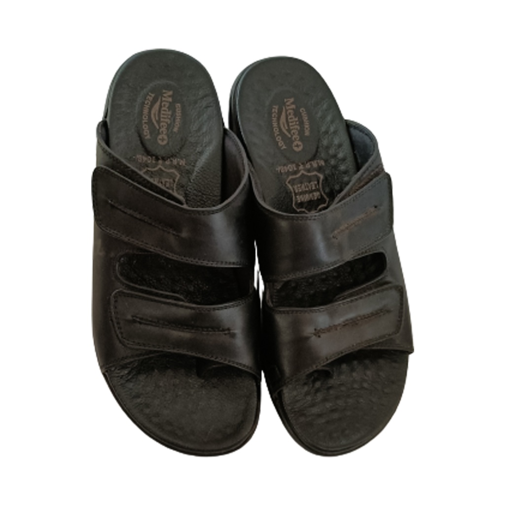 MEDIFEET MEN'S ORTHO CASUAL CHAPPAL BLACK