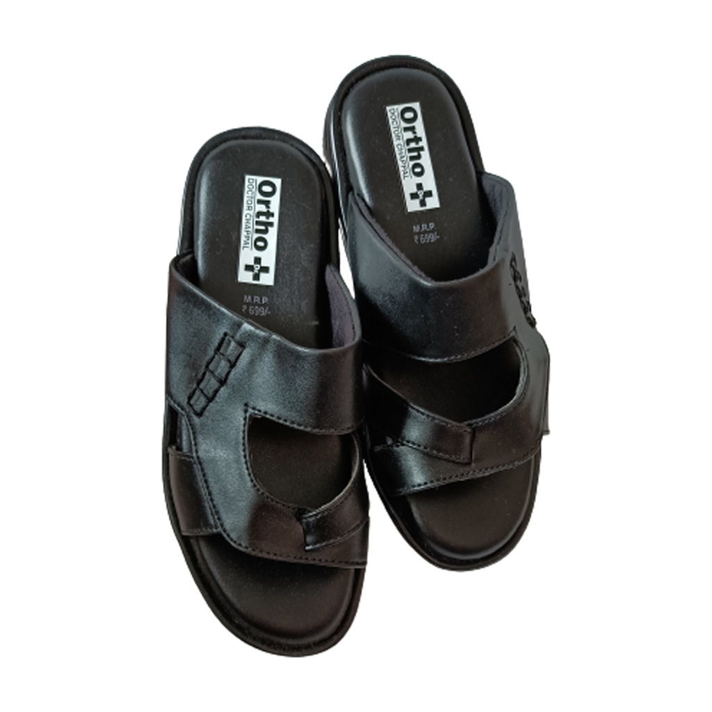 ORTHO MEN'S CASUALCHAPPAL BLACK