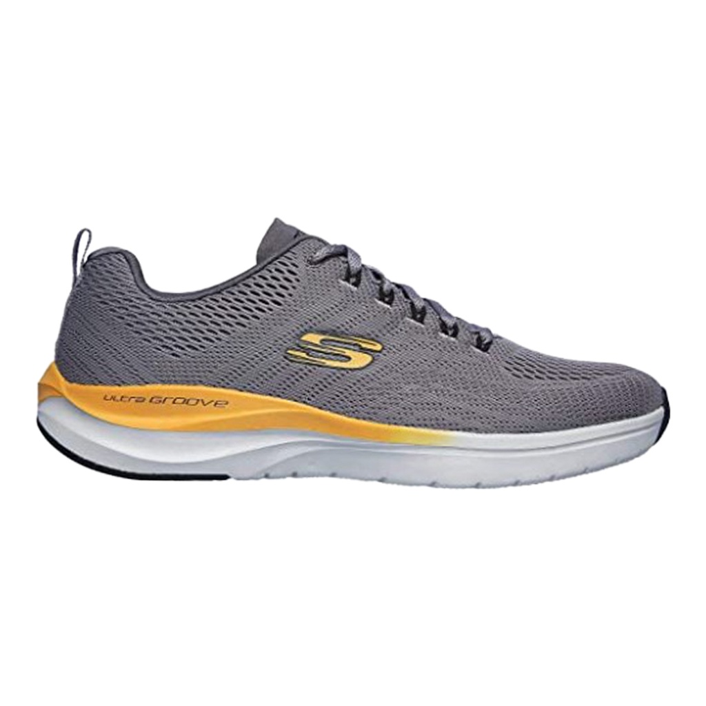 SKECHERS 232032  MEN'S SPORT SHOE GREY/ORANGE