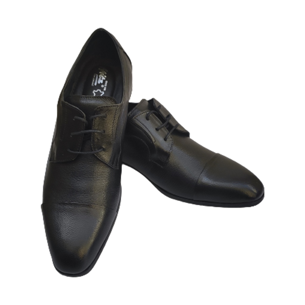 HITZ MEN'S LEATHER SHOE BLACK