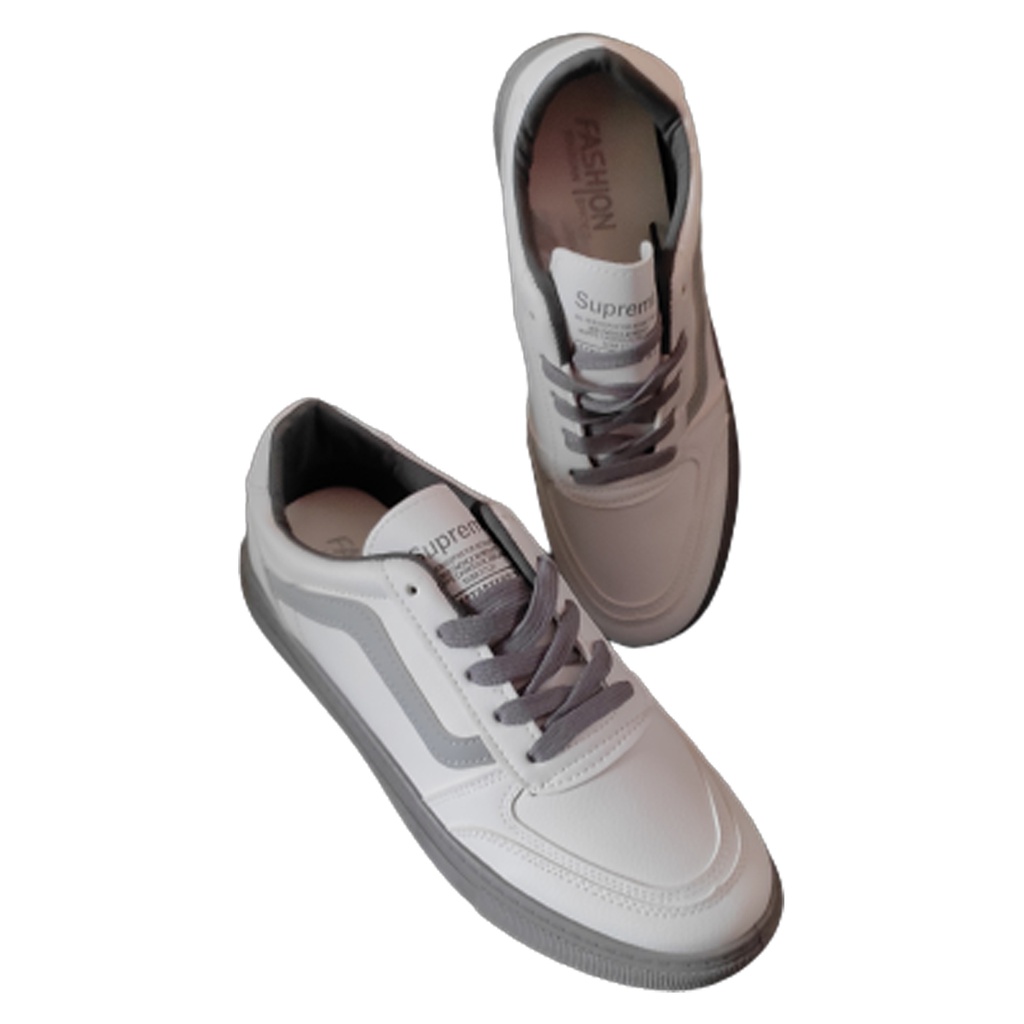 FASHION MEN'S CASUAL SNEAKERS WHITE/GREY