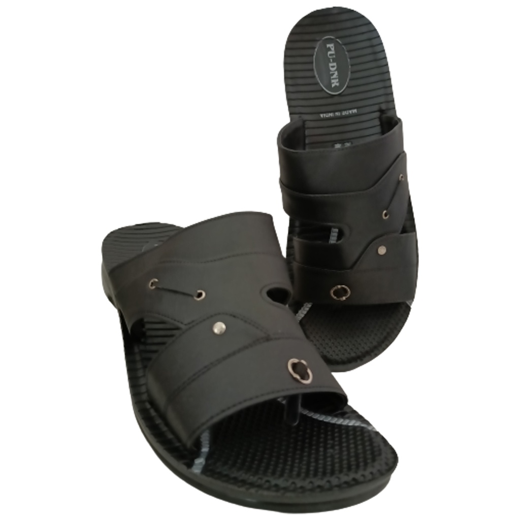 PU-DNR SLR-VICTOR-06 BLACK MEN'S CHAPPAL