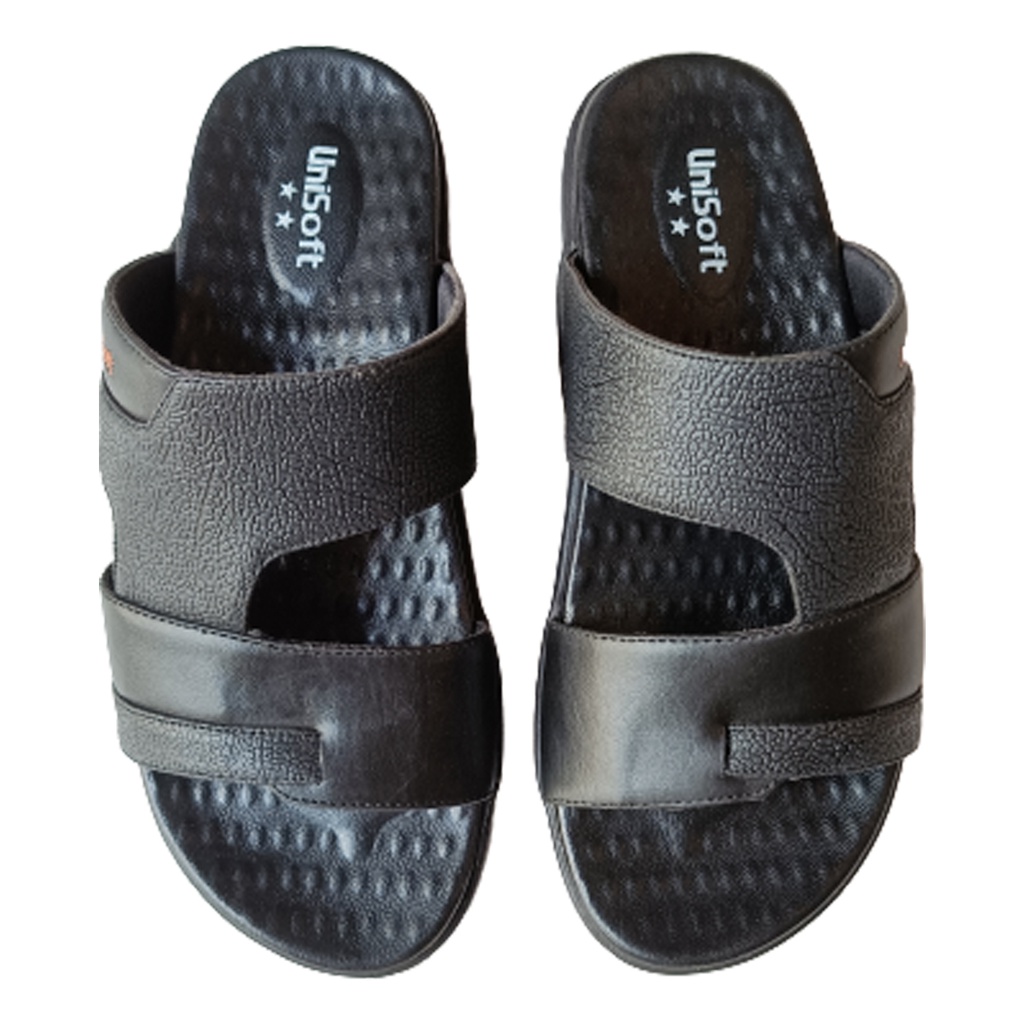 UNISOFT MEN'S CHAPPAL BLACK