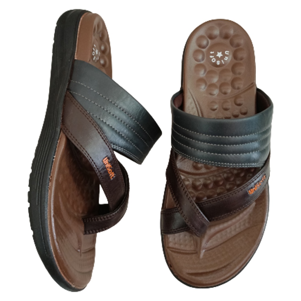 UNISOFT 458-09 BROWN/GREY MEN'S CHAPPAL