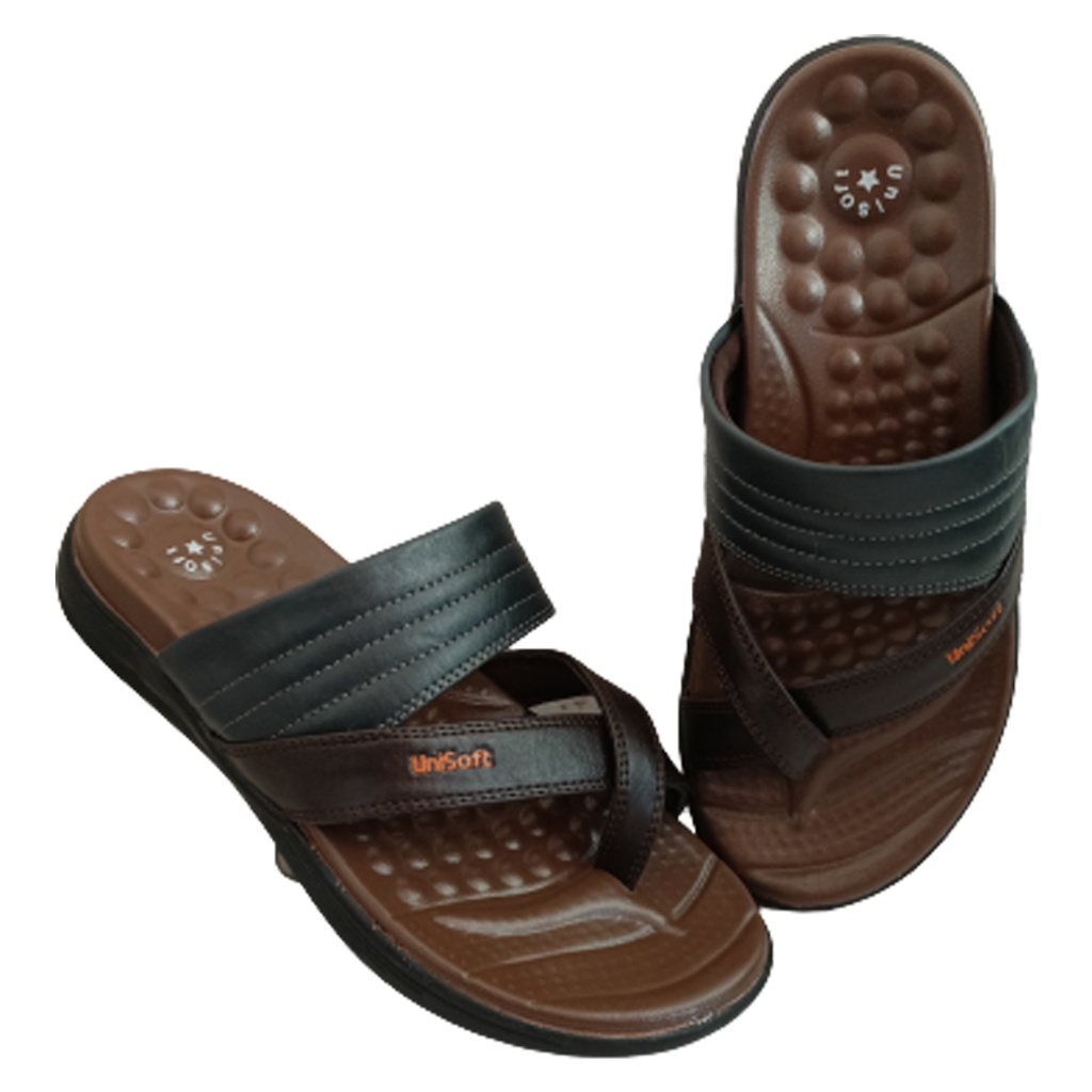 UNISOFT 458-09 BROWN/GREY MEN'S CHAPPAL