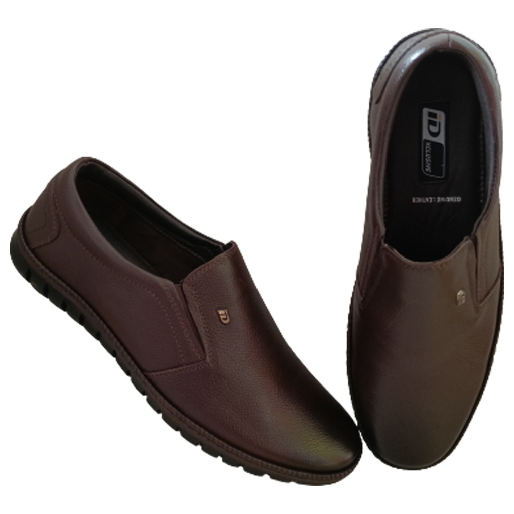 ID 2071 BROWN MEN'S CASUAL LETHER SHOE SLIPON