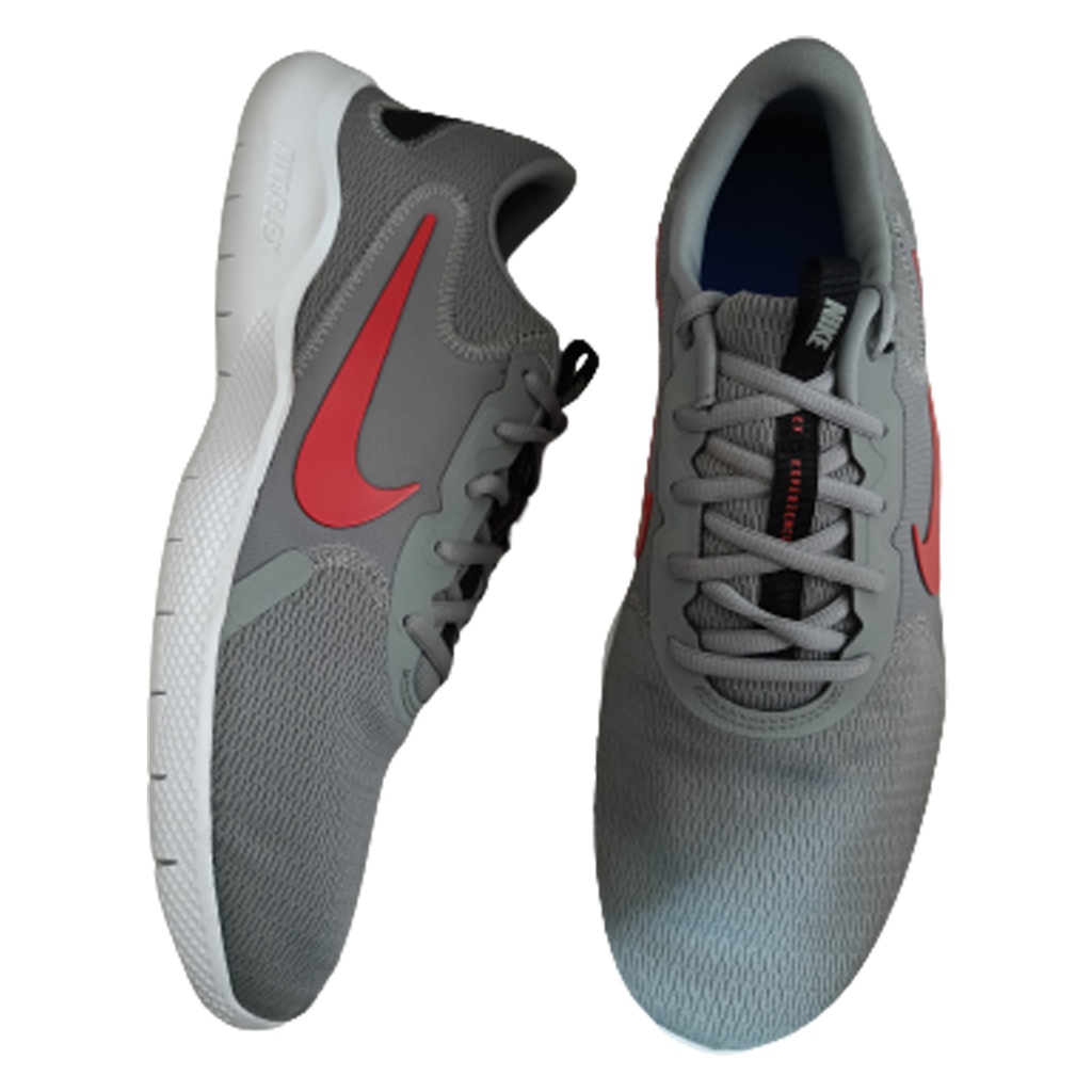 NIKE FLEX EXPERIENCE RUN 9 GREY ORANGE MENS SPORT SHOE