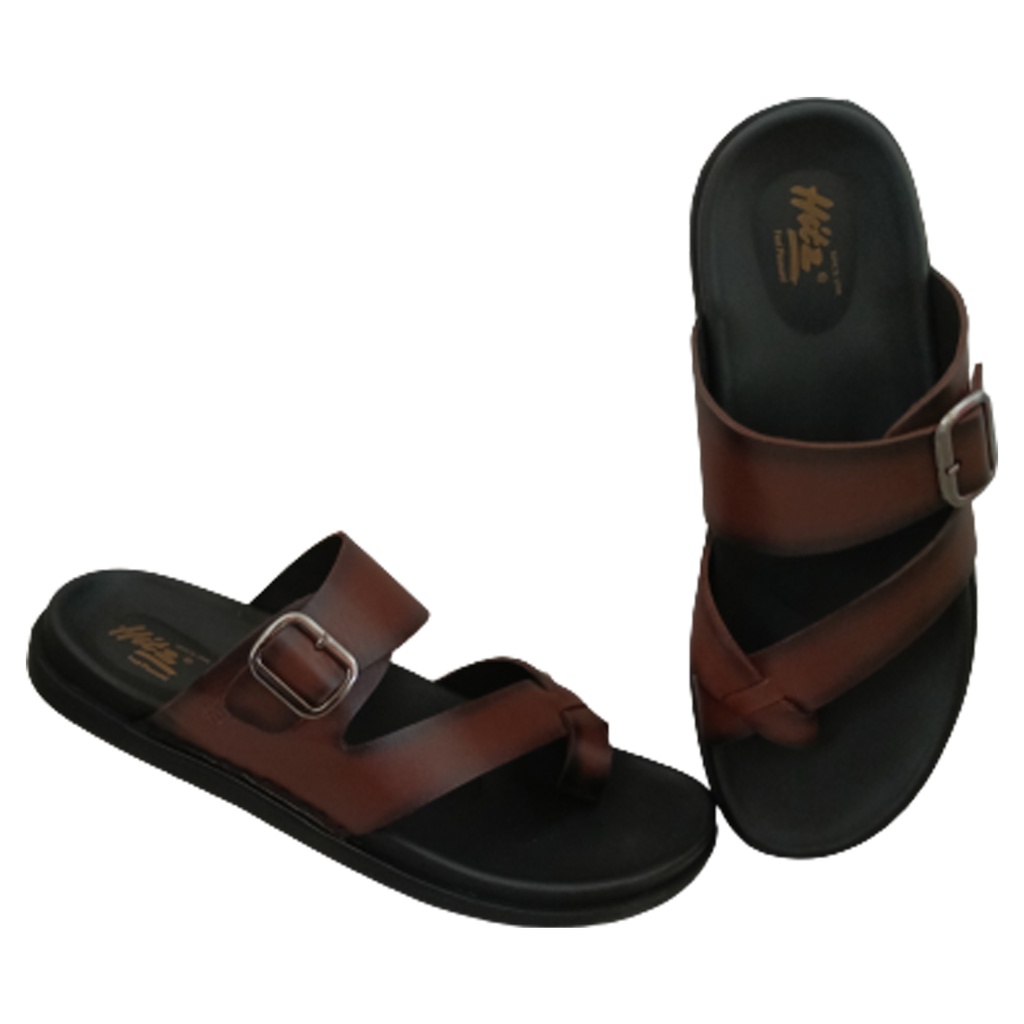 HITZ 6758 BROWN MEN'S LETHER CHAPPAL