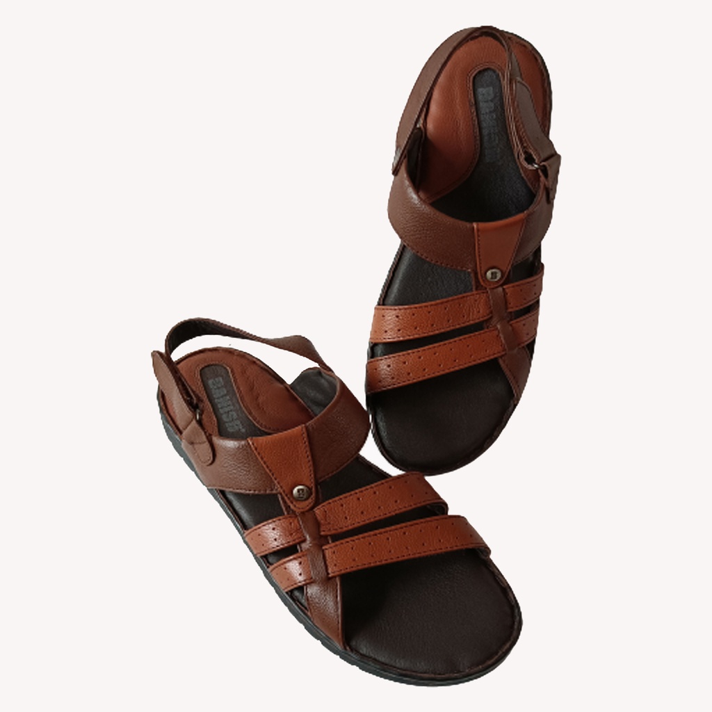 BANISH MENS CASUAL GENUINE LETHER SANDAL BROWN