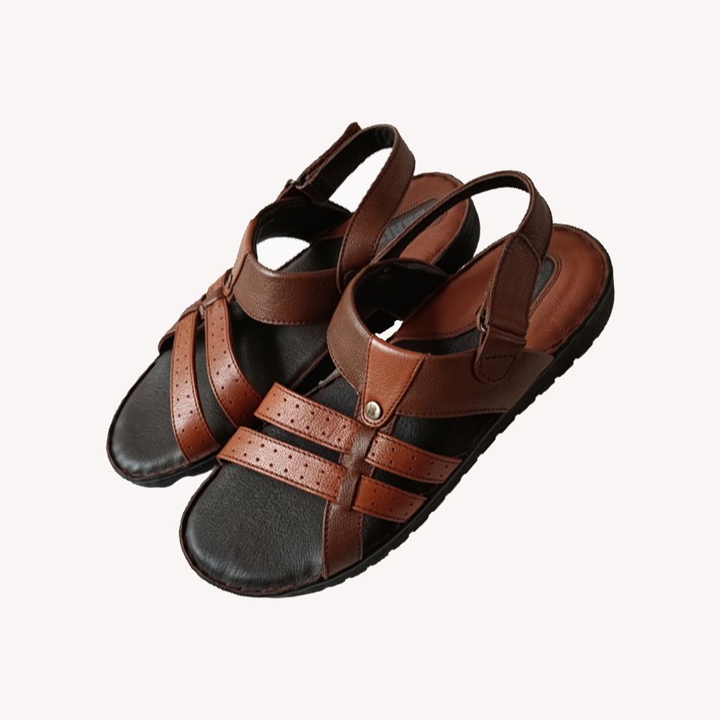 BANISH MENS CASUAL GENUINE LETHER SANDAL BROWN