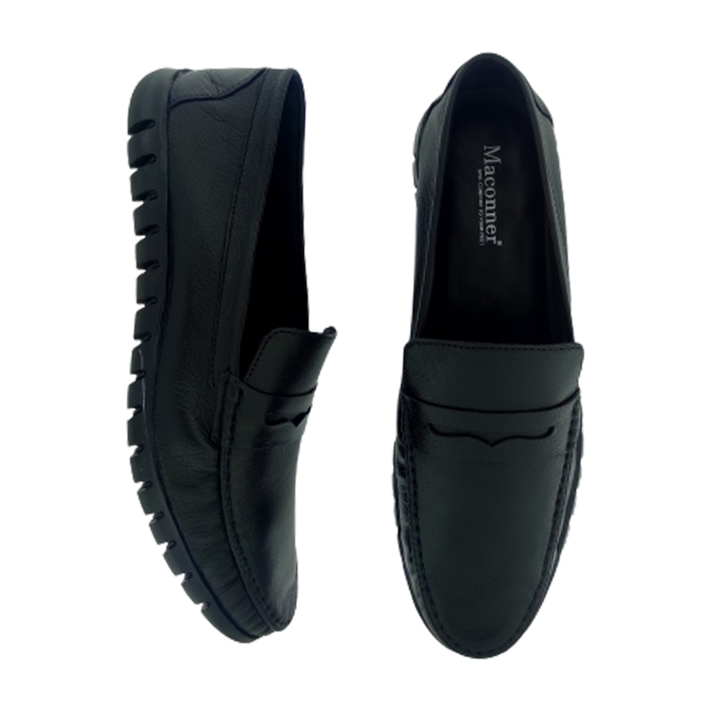 MACONNER BMX-1 BLACK MEN'S LETHER LOAFER