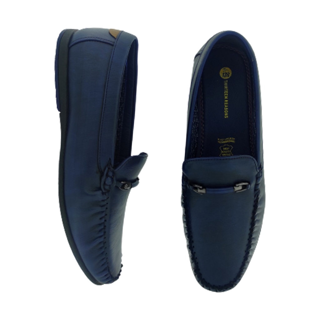 13 REASONS LL-FCH-55 BLUE MEN'S LETHER LOAFER