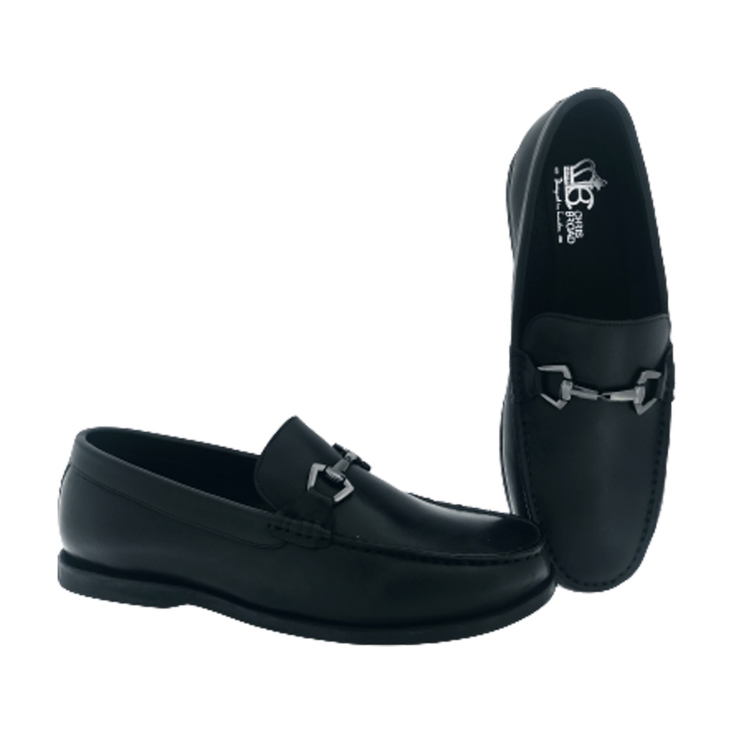 CHRIS BROAD BOAT-1 BLACK MEN'S LETHER LOAFER