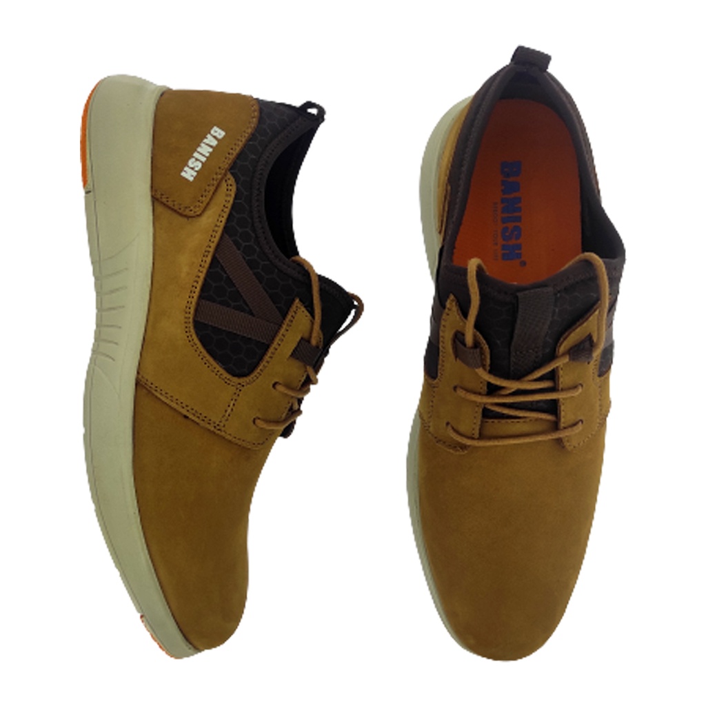 BANISH SKY-113 CAMEL MEN'S LETHER CASUAL SHOE