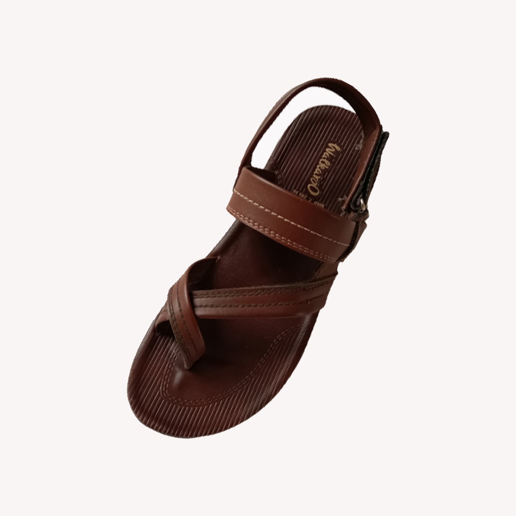 VKC MEN'S LETHER LOOK SANDAL BROWN