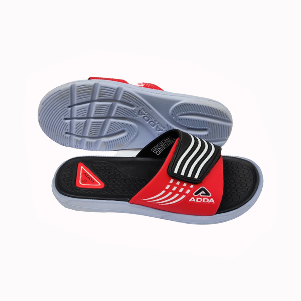 ADDA MEN'S EXTRA COMFORT SLIPPERS BLACK/RED