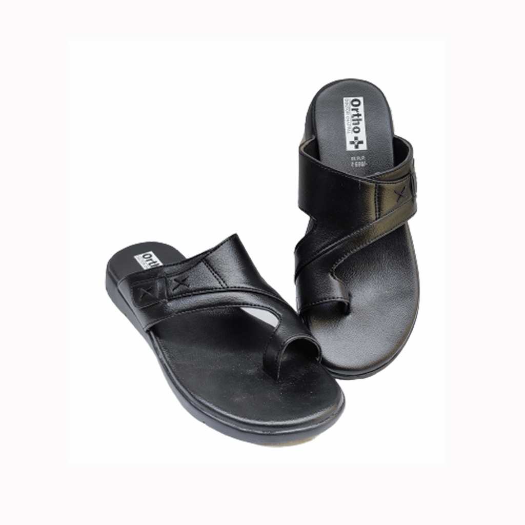 ORTHO MEN'S CASUAL CHAPPAL BLACK