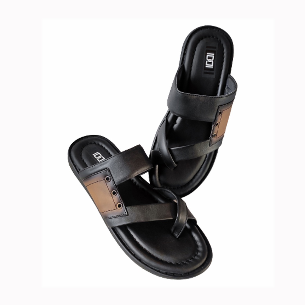 IDDI MEN'S CASUAL CHAPPAL BLACK/TAN