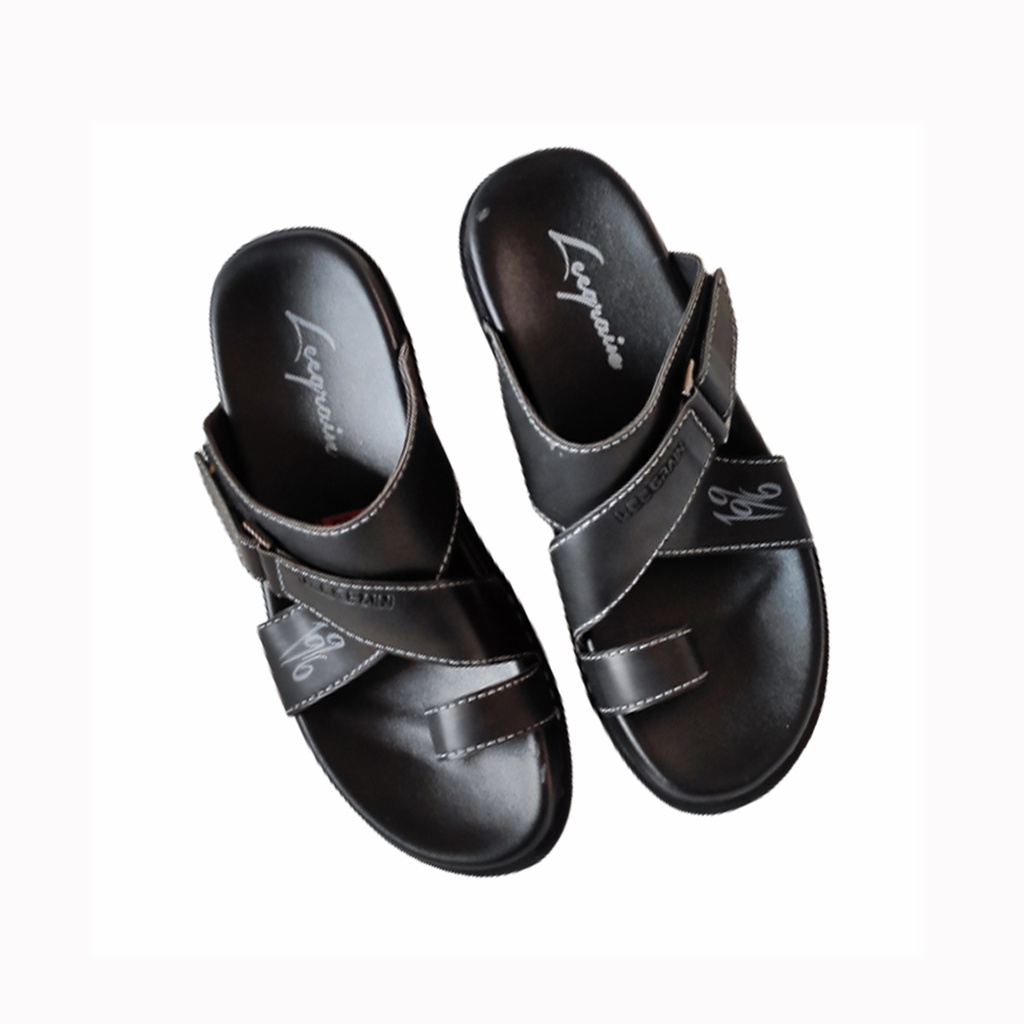 LEE GRAIN MEN'S CASUAL CHAPPAL BLACK