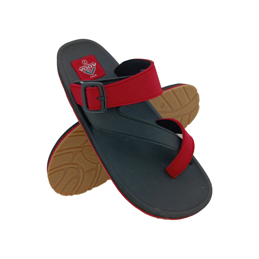 ADDA OMEGA-33 BLACK/RED MENS SLIPPES