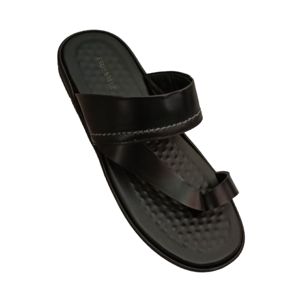 TRUE VALUE MEN'S CASUAL CHAPPAL BLACK