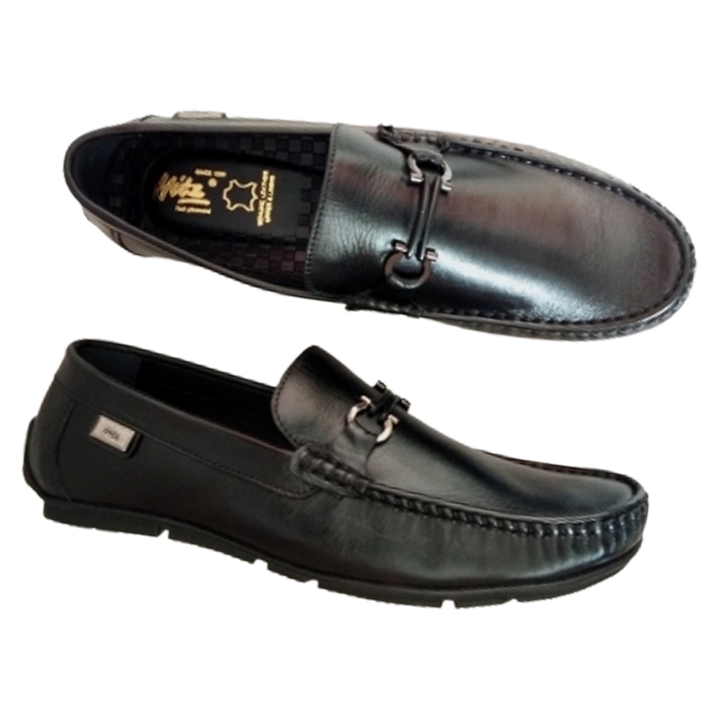 HITZ 8321 BLACK MENS'S LEATHER LOAFER