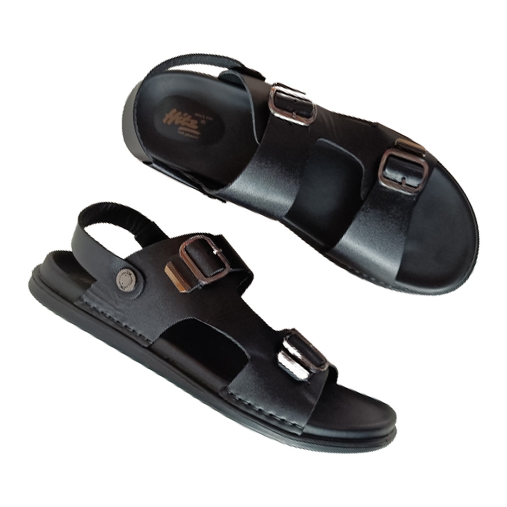 HITZ 6765 BLACK MEN'S LEATHER SANDAL