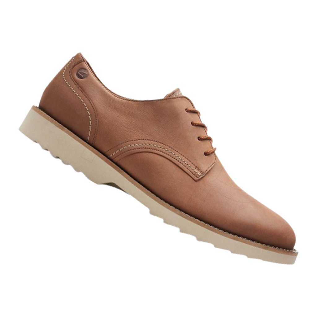 CLARKS FALLHILL PLAIN D.TAN MEN'S CASUAL LETHER SHOE