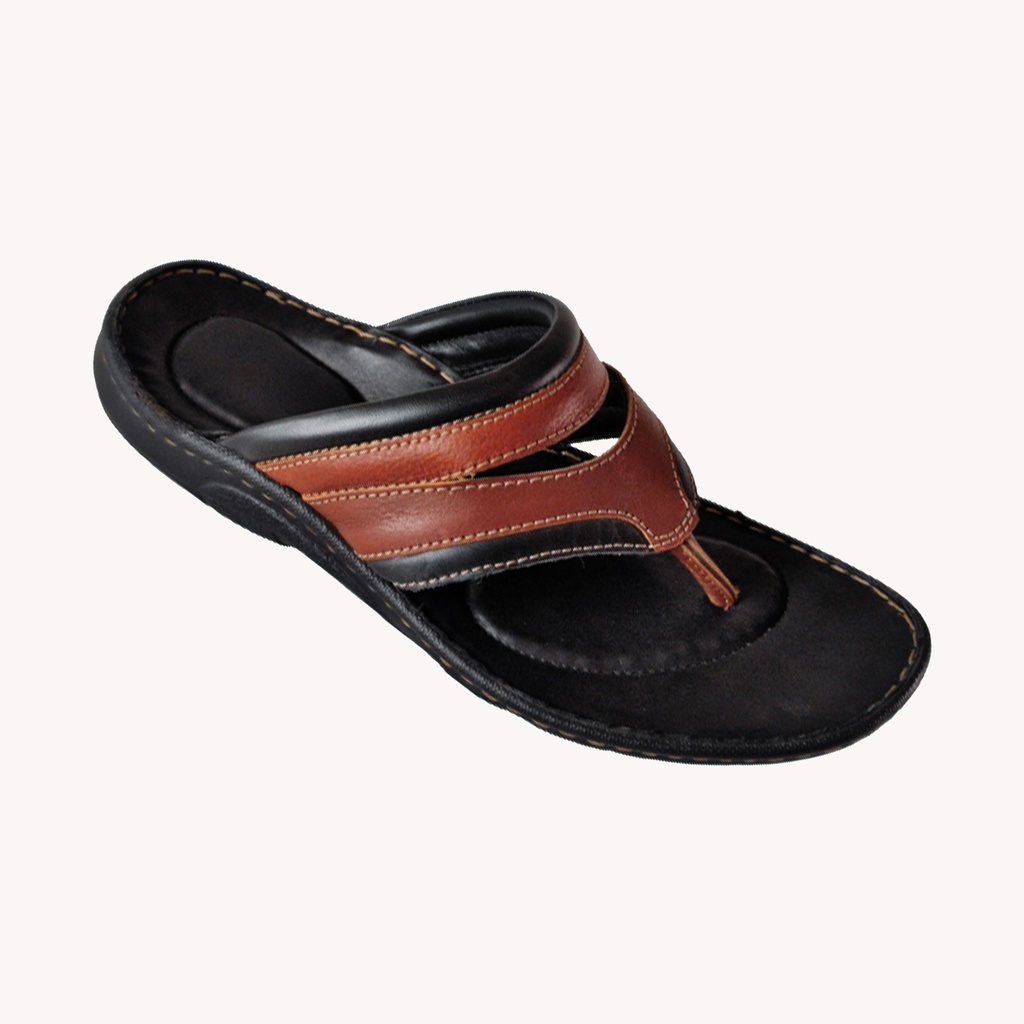 LAURENT 6116MEN'S LETHER CHAPPAL BROWN