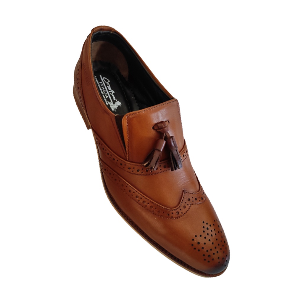 CORZY BEES 1003 MEN'S LEATHER FORMAL SHOE  TAN