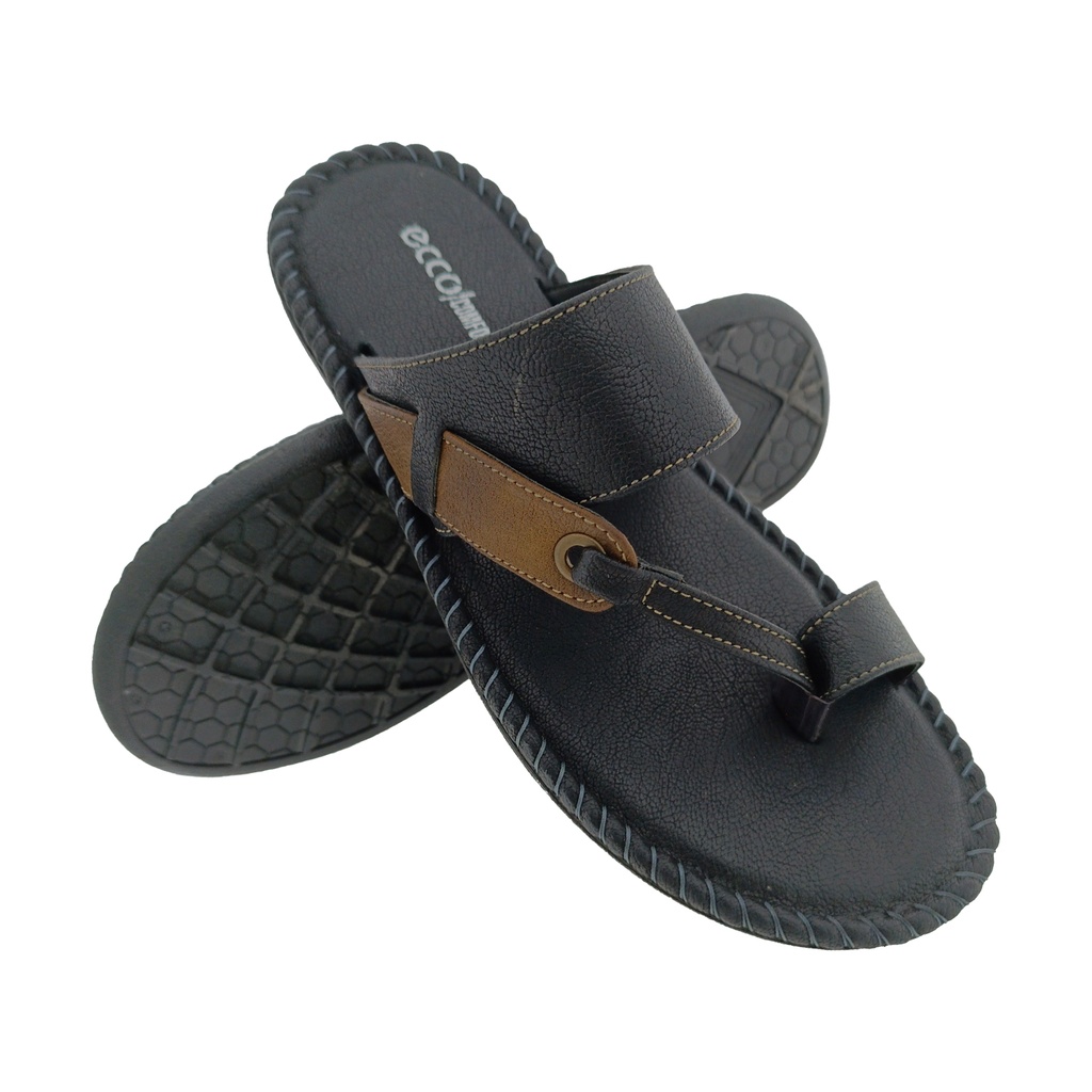 ECCO/COMFORT JAZ-7 BLACK MEN'S CHAPPAL