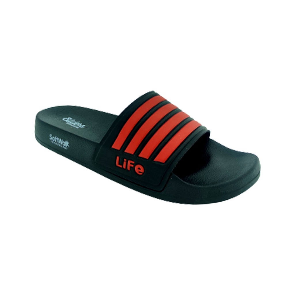 SLIDERS BOOST BLACK/RED MEN'S FLIP FLOP SLIPPER