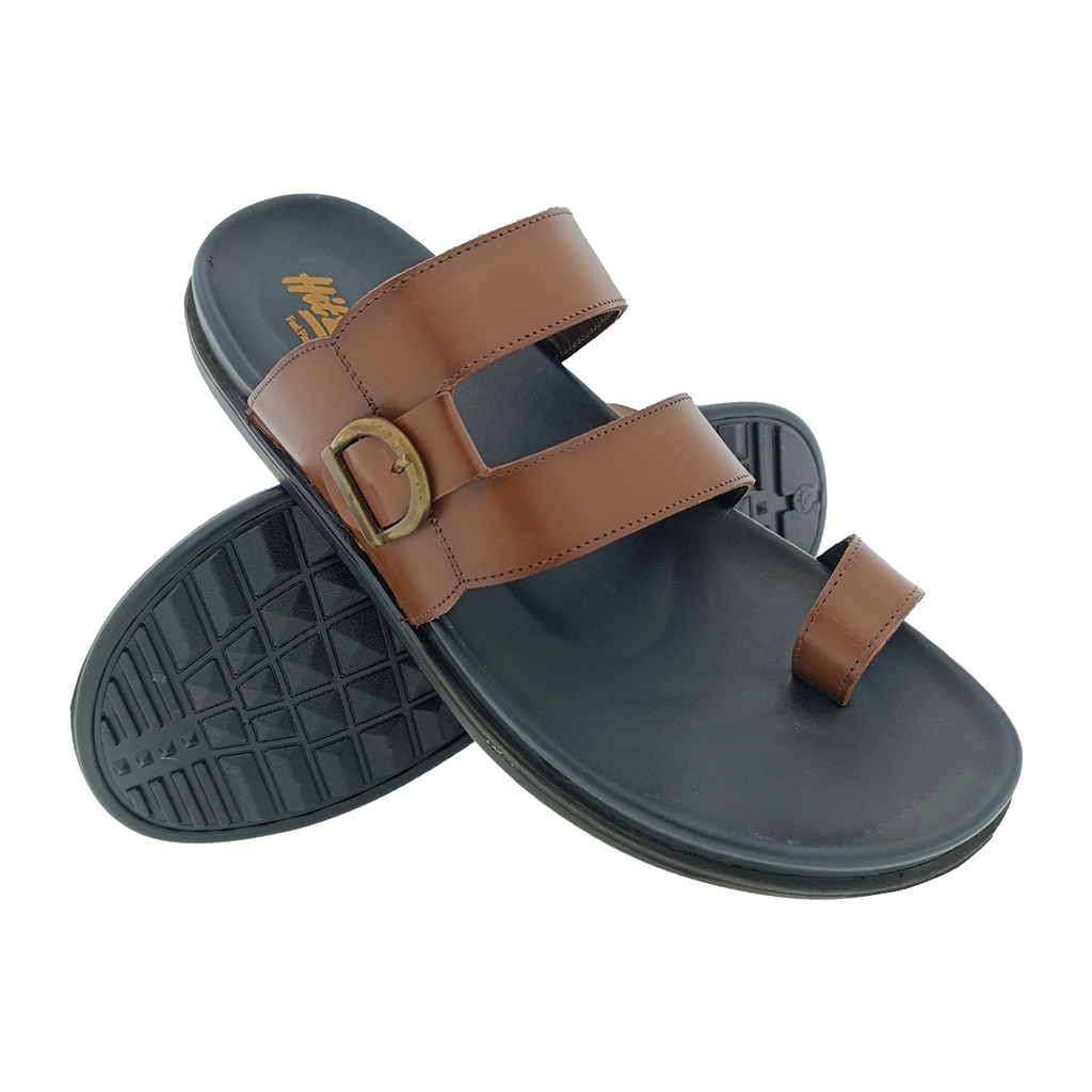 HITZ 6768 BROWN MEN'S LETHER CHAPPAL