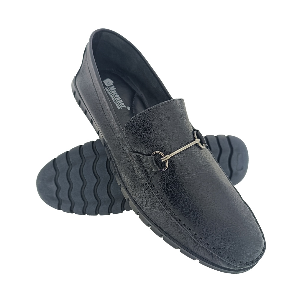 MACONNER BMX-2 BLACK MEN'S LETHER LOAFER