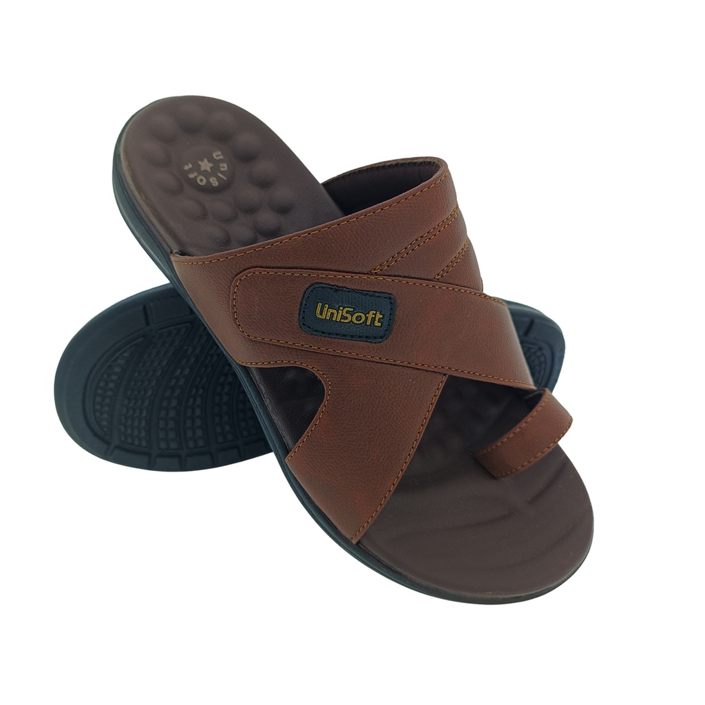 UNISOFT 458-10 BROWN MEN'S CHAPPAL