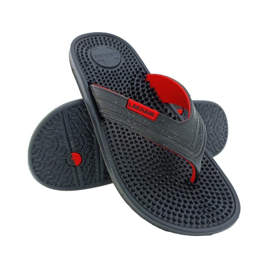 LAKHANI PUNCH BLACK/RED MEN'S SLIPPER