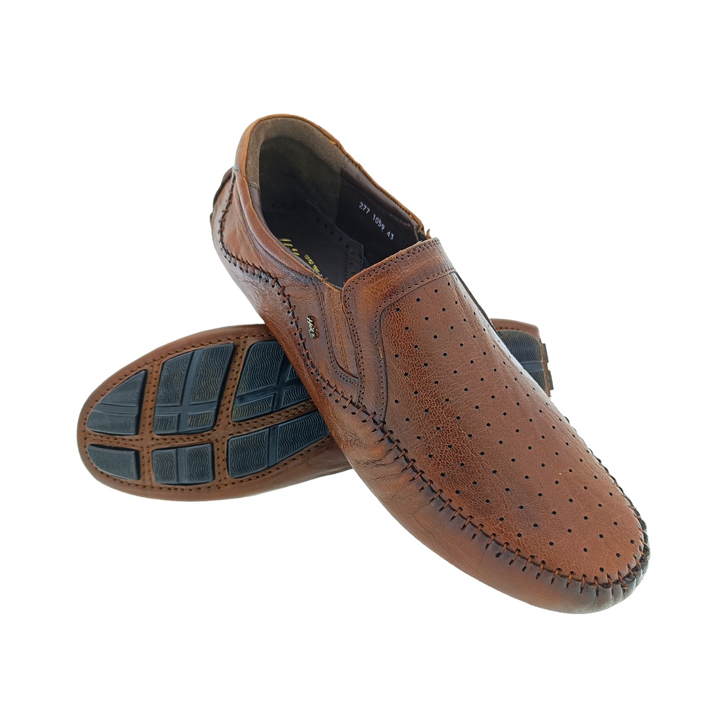 HITZ 1059 BROWN MEN'S LETHER LOAFER