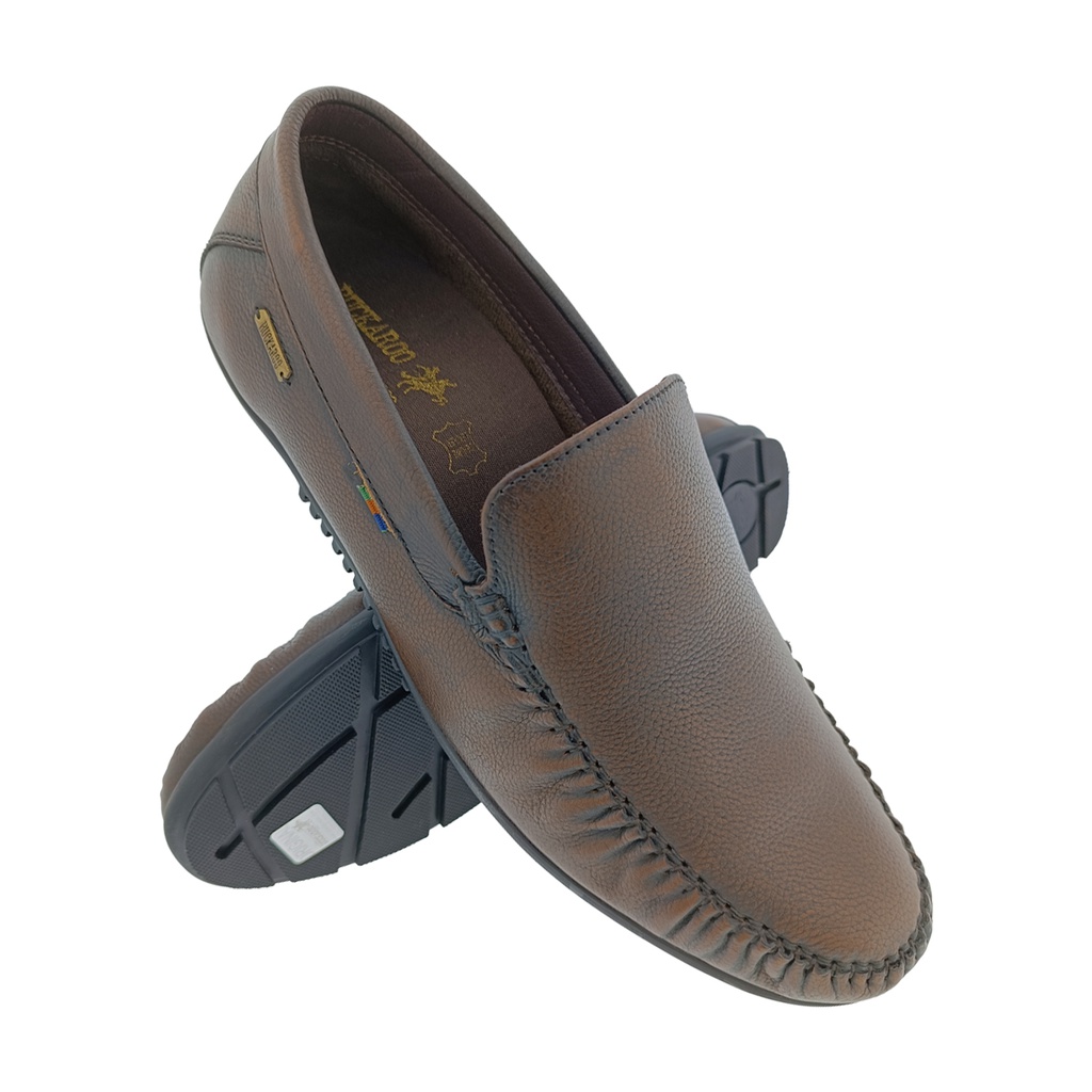 BUCKAROO 5-51479 BROWN MEN'S LETHER LOAFER