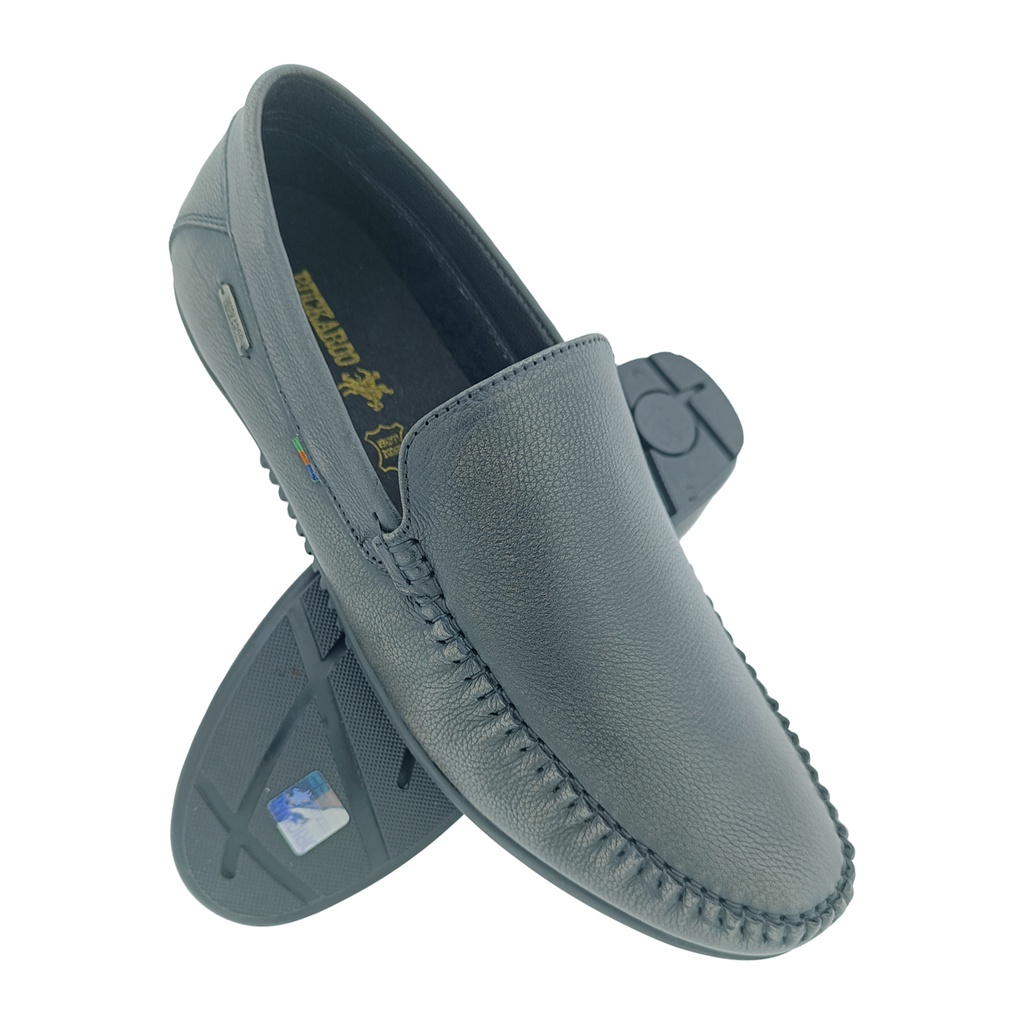 BUCKAROO 5-51479K GREY MEN'S LETHER LOAFER