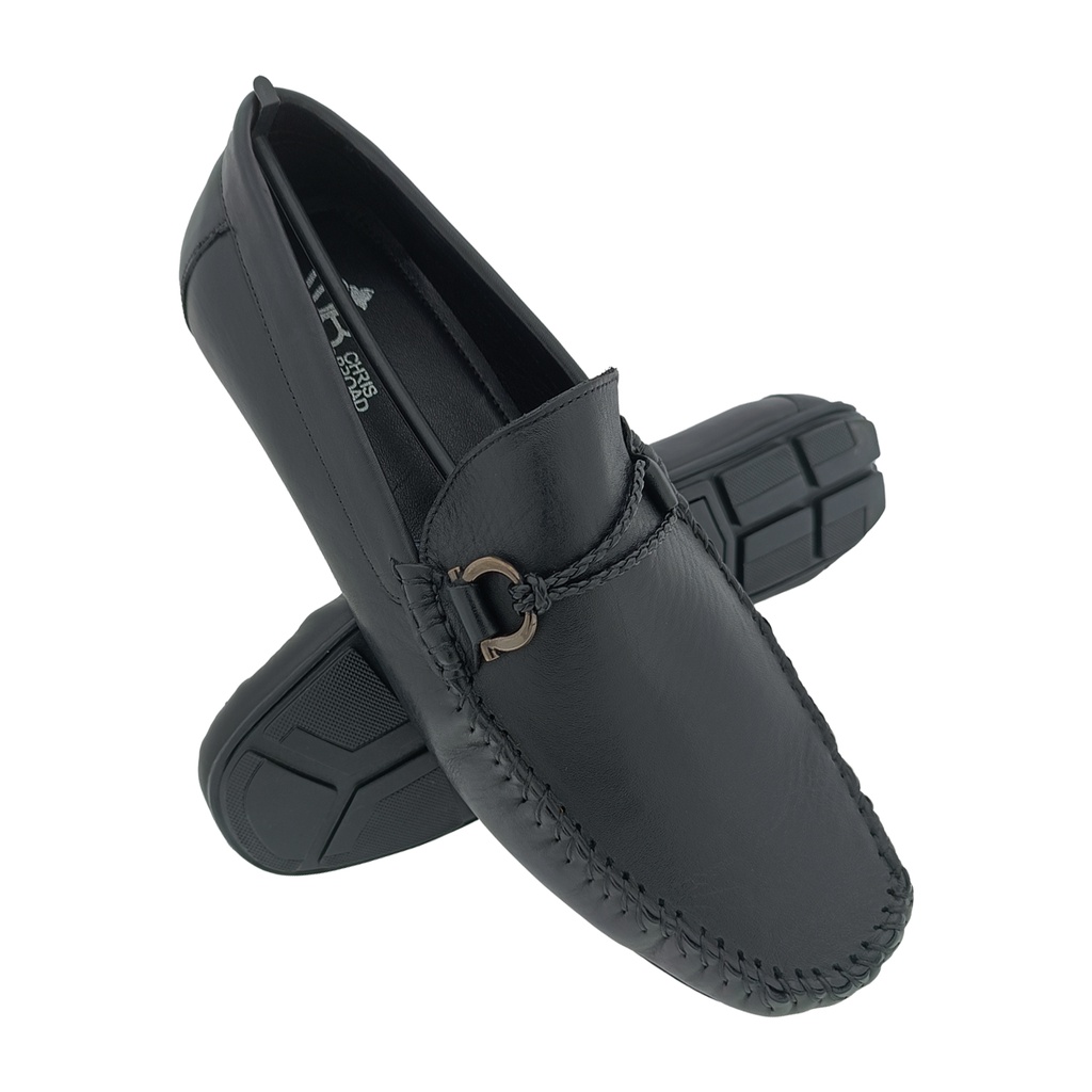 CHRIS BROAD KIWI-8 BLACK MEN'S LETHR LOAFER