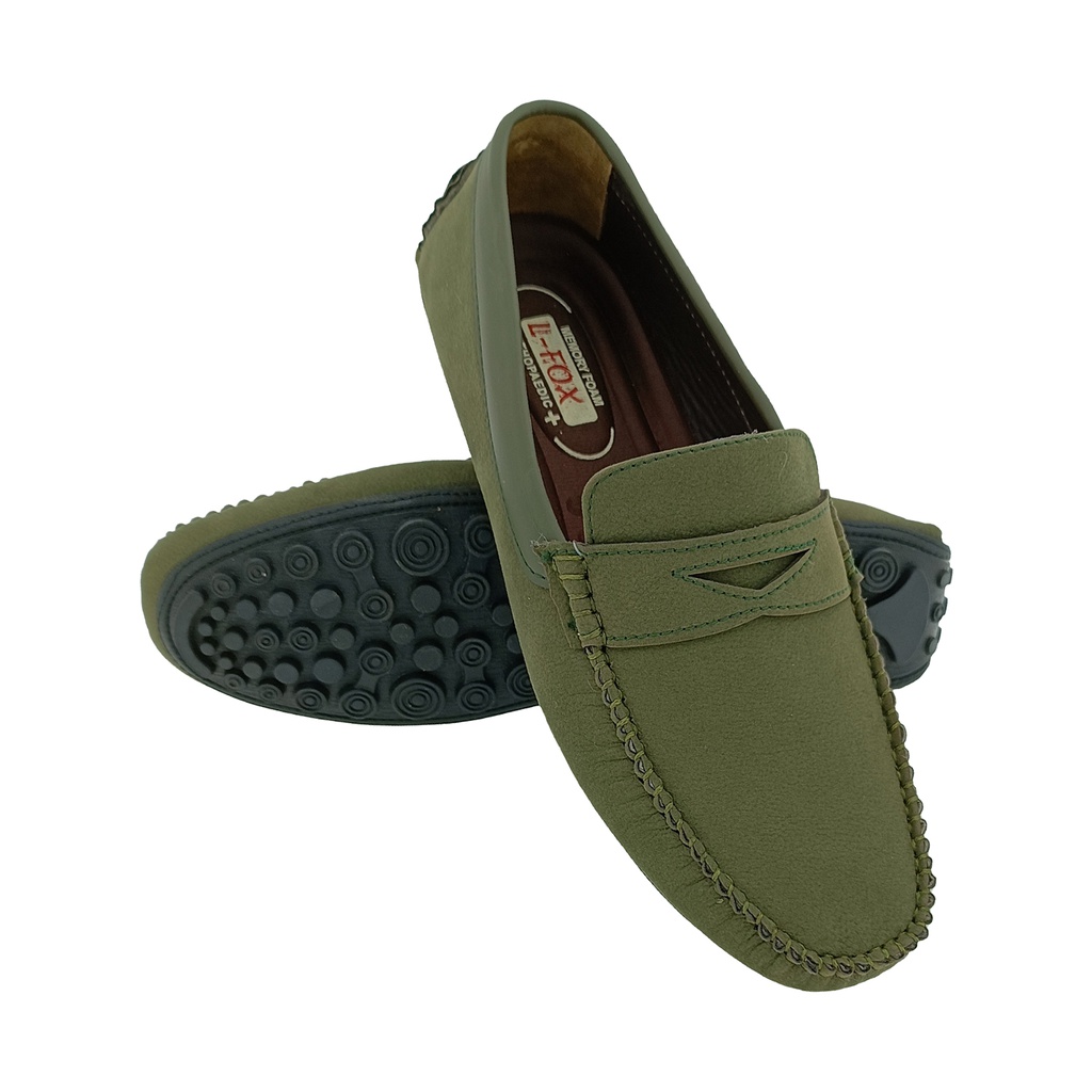 L-FOX H-9031 OLIVE MEN'S LOAFER