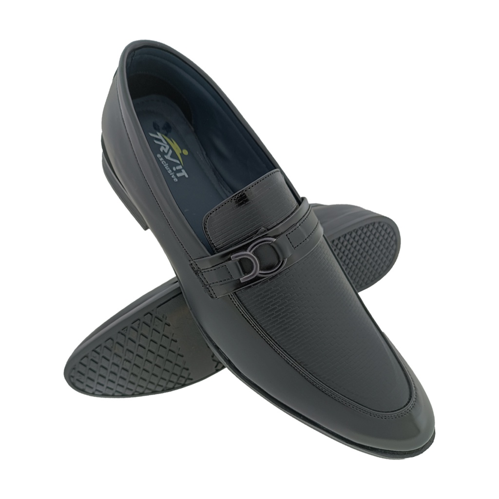 TRYIT V3674 BLACK MEN'S POINT LOAFER